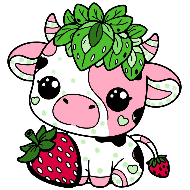 cute strawberry cow