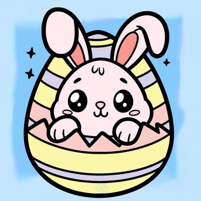 easter egg-shaped bunny