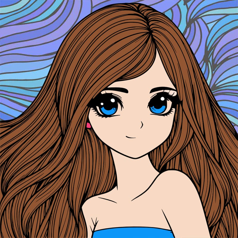 realistic girl pretty long hair