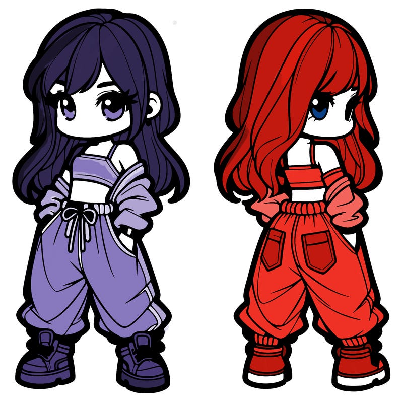 girl in crop top and baggy pants