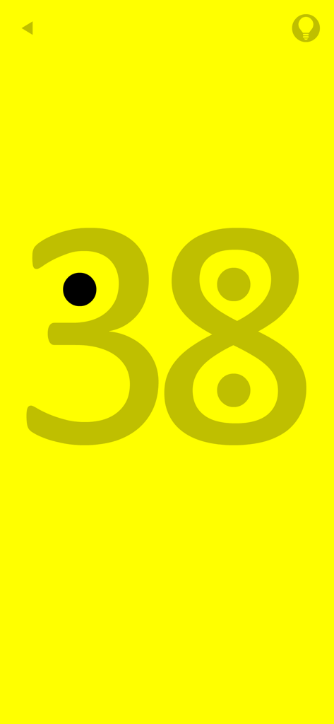 Level 38 of the minimalist puzzle game yellow by Bart Bonte