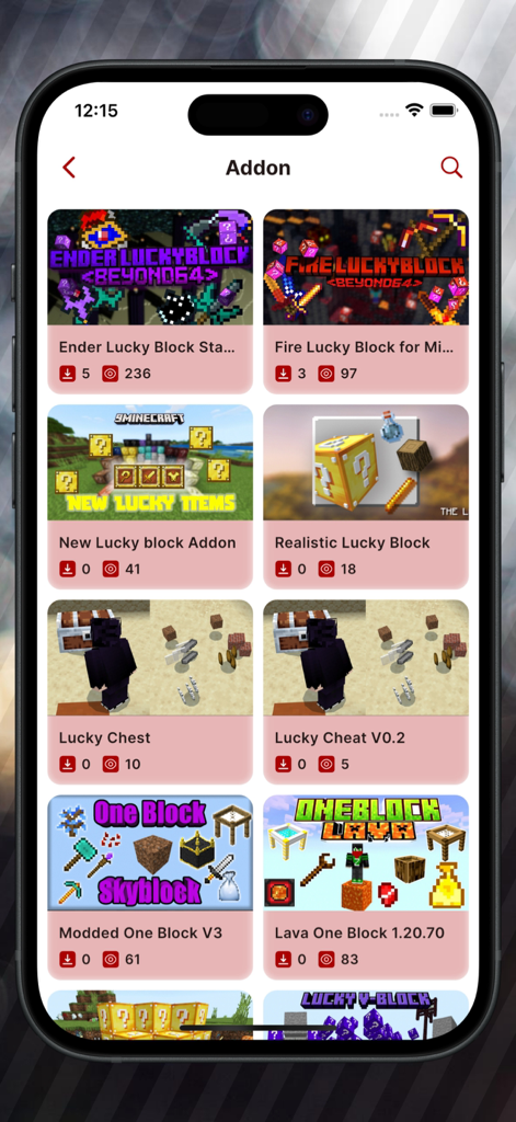 Mimicer Mods for Minecraft PE - 모바일 앱에서 다운로드 가능한 마인크래프트 PE 모드 및 럭키 블록 애드온 라이브러리