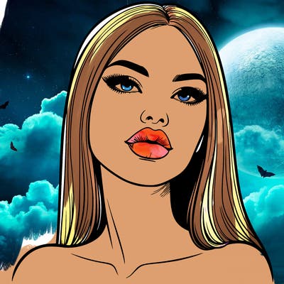 realistic woman with full lips