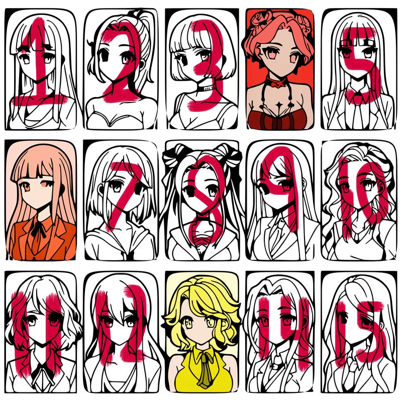 girls that look diffrent anime