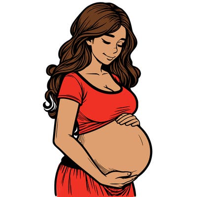woman heavily pregnant realistic