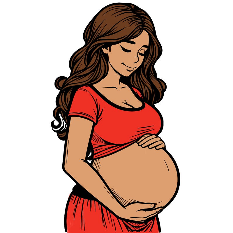 woman heavily pregnant realistic