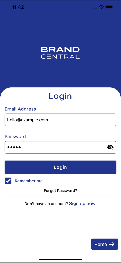 BC Wholesale - BC Wholesale mobile app login screen with email and password fields