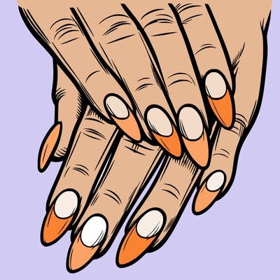 short almond nails with french tips all white