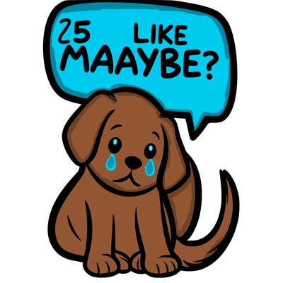 a puppy that says 5 like maybe