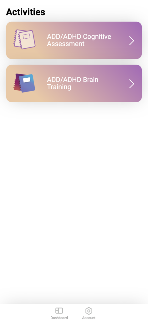 ADHD - Cognitive Research - Medical App | MWM