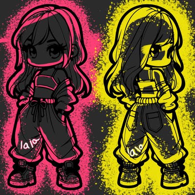 girl in crop top and baggy pants