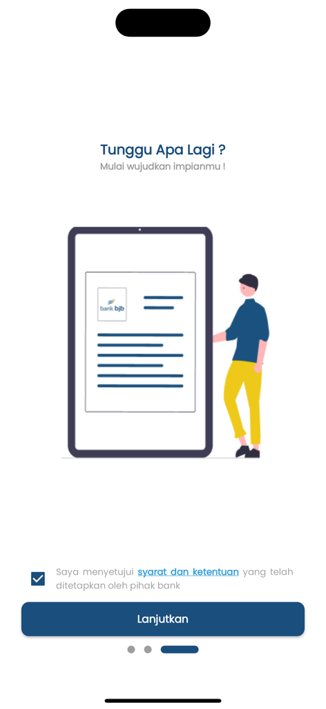 bjb DigiLoan - bjb DigiLoan app onboarding screen for terms and conditions agreement