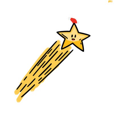 a shooting star in the sky