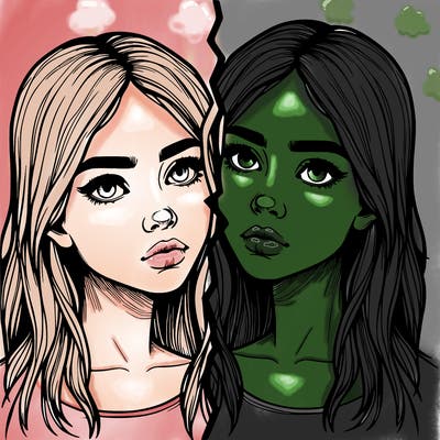 realistic girl split