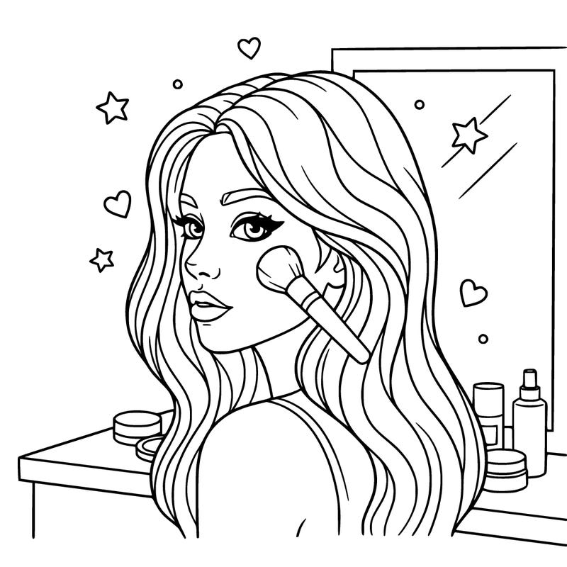 teenage girl with with makeup on