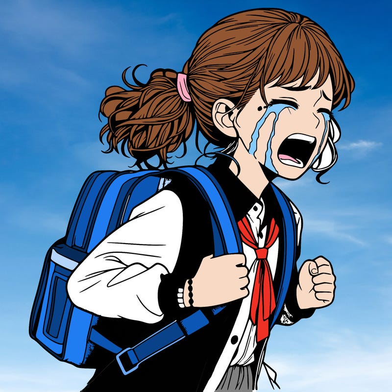 realistic girl crying running away