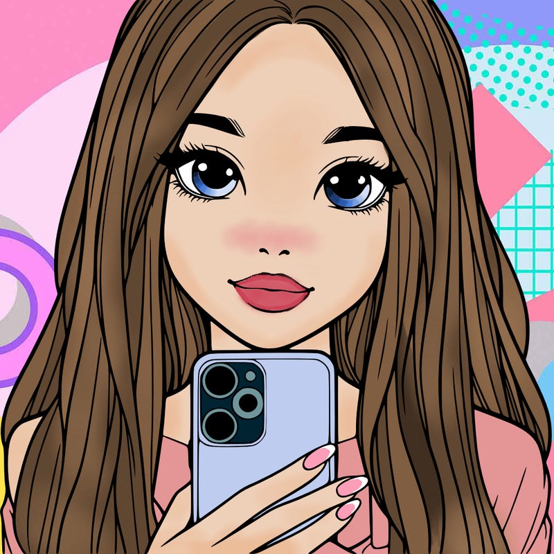 realistic girl with a phone