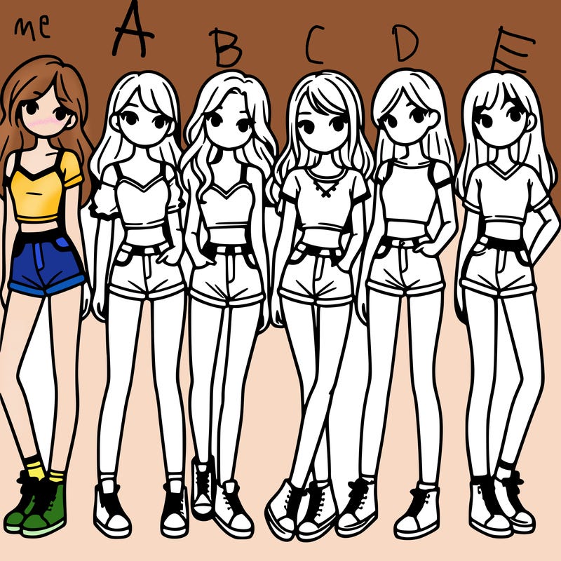 a group of girls wearing crop tops and shorts