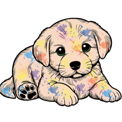 a cute realistic puppy