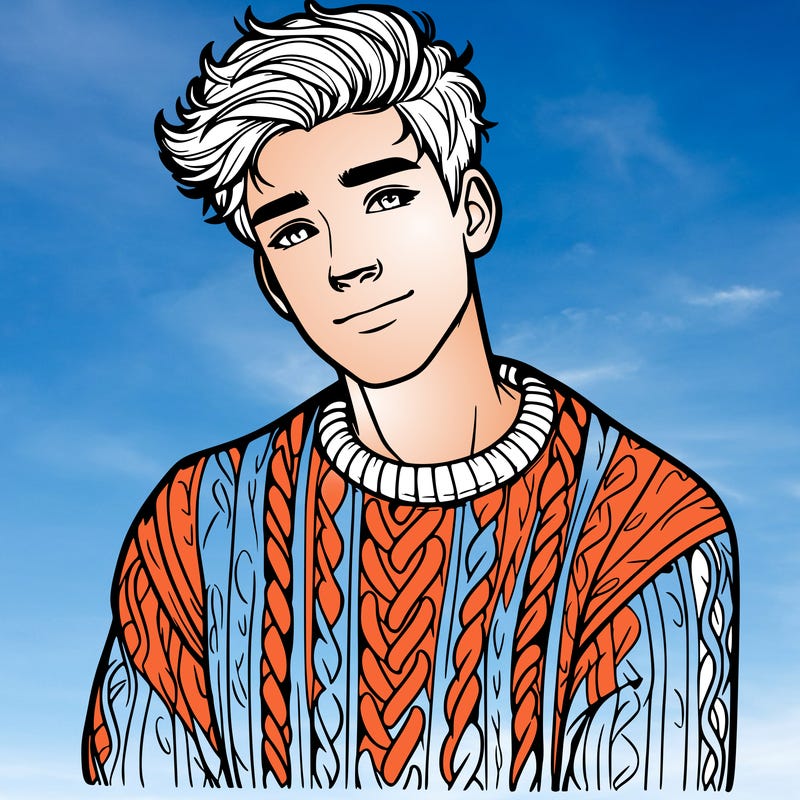realistic guy with a beautiful jumper