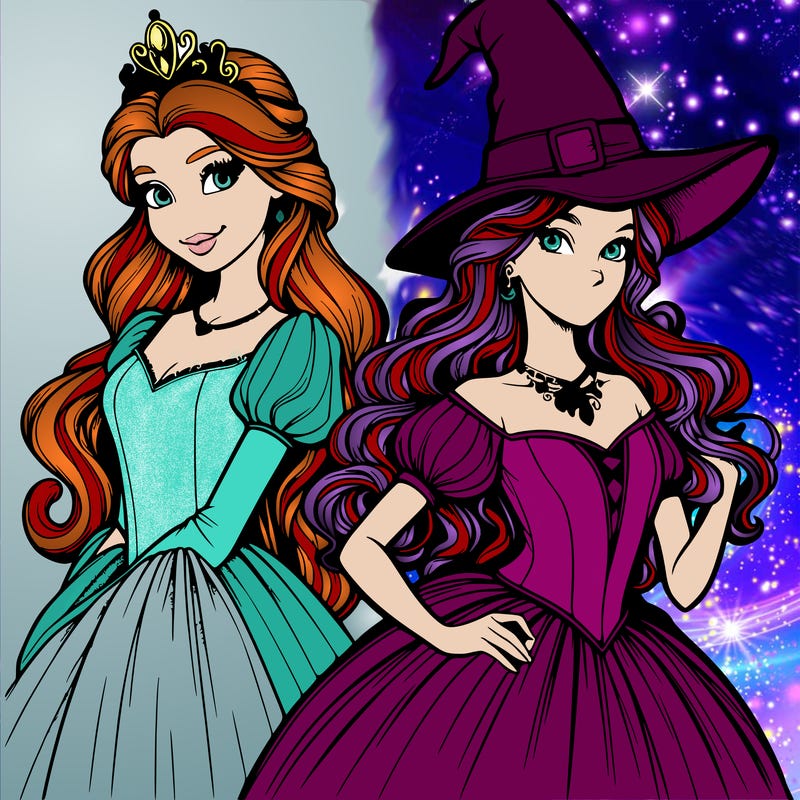 a realistic princess and a witch
