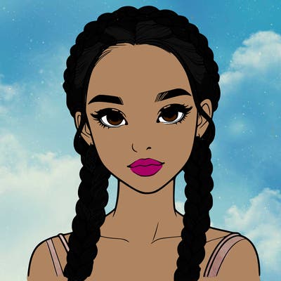 realistic girl with braids