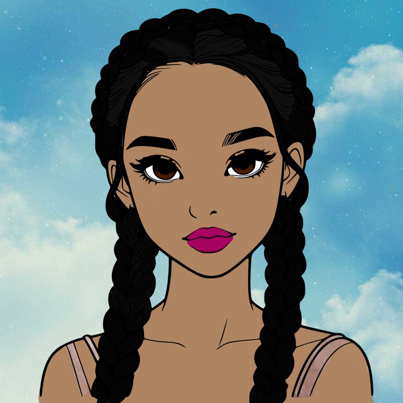 realistic girl with braids