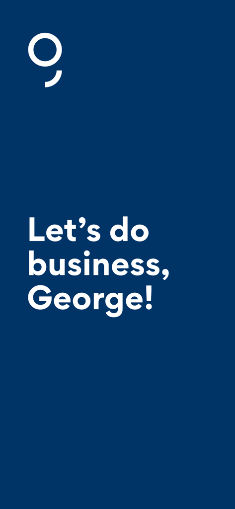 George Business Oesterreich app splash screen with the slogan Let is do business George