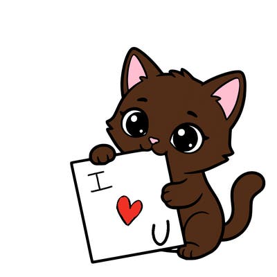 a small cat with a blank sheet of paper in its hand. the cat is sooooooo cute!