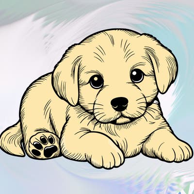 a cute realistic puppy