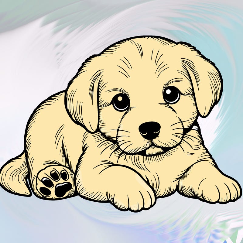 a cute realistic puppy