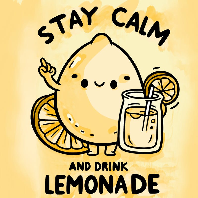 stay calm and drink lemonade