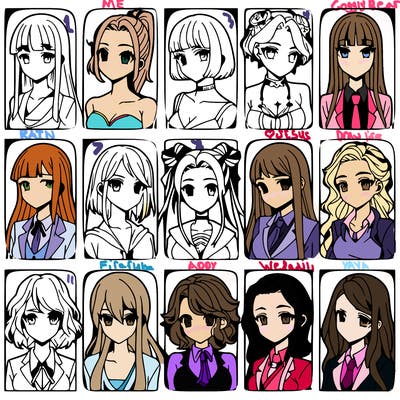 girls that look diffrent anime