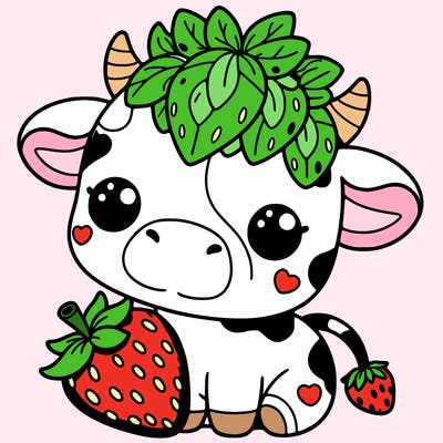 cute strawberry cow