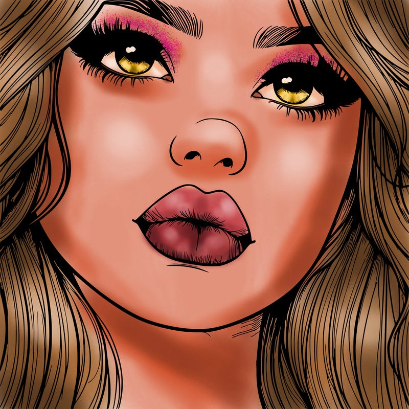 really realistic girl with lips