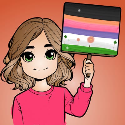 realistic girl holding up a sign