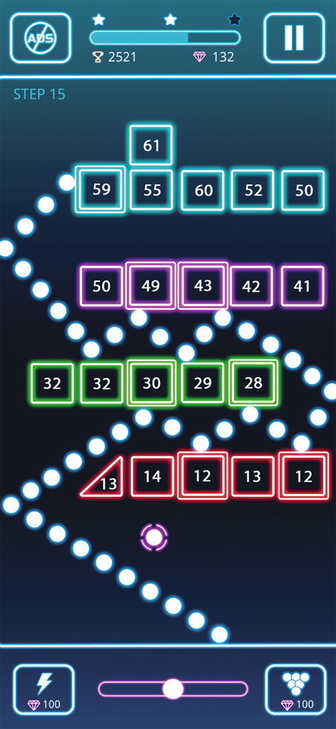 Bricks Breaker: Deluxe Crusher - Juego de Bricks Breaker Deluxe Crusher con ladrillos de neón y bolas rebotando