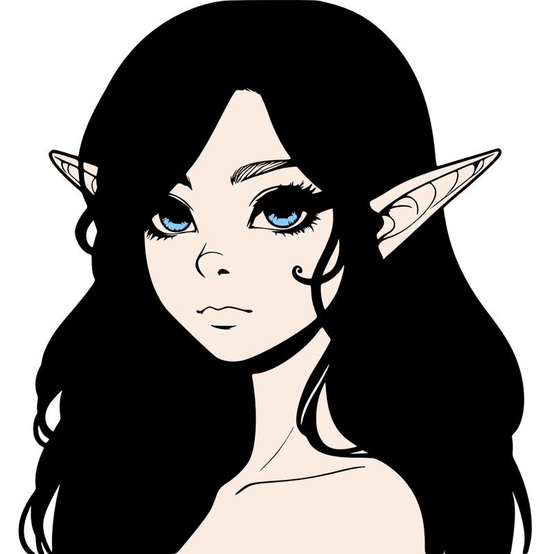 elf girl realistic dark fantasy