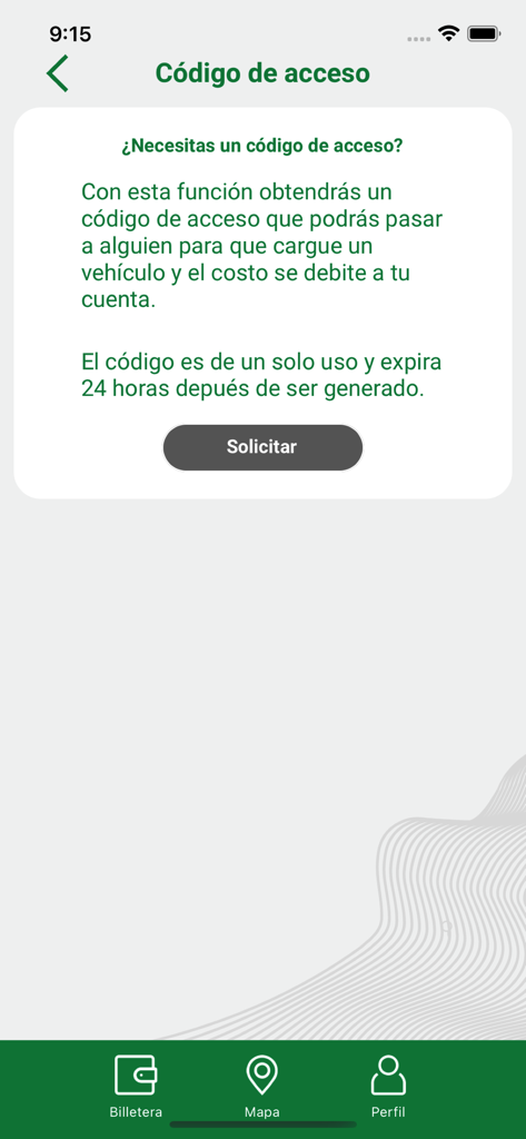 Evergo app screen for generating a single-use guest access code for EV charging