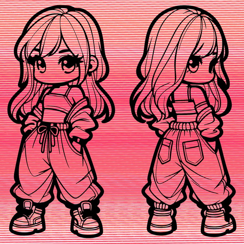 girl in crop top and baggy pants