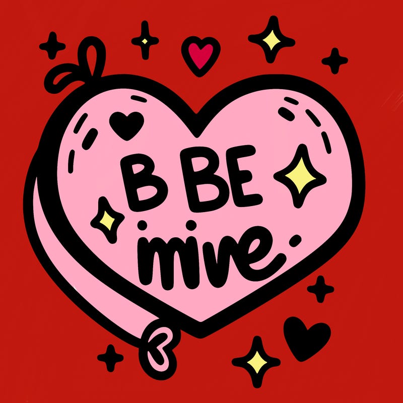 one big heart saying be mine