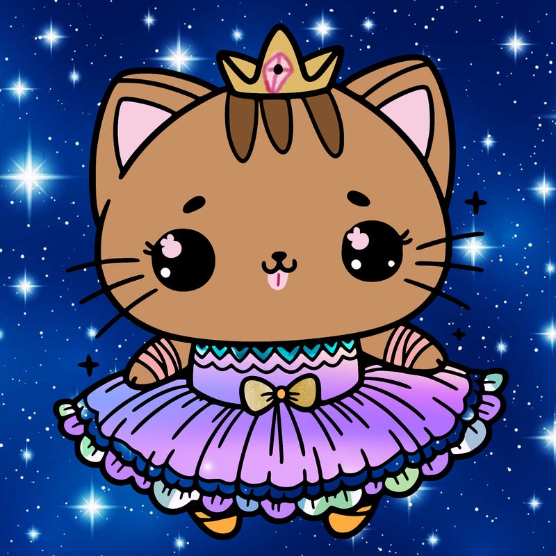cat princess in a pretty tutu