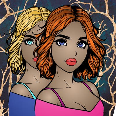 split realistic girl