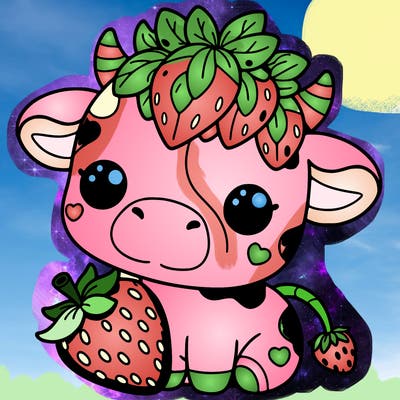 cute strawberry cow