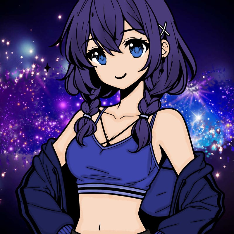 anime girl wearing crop top