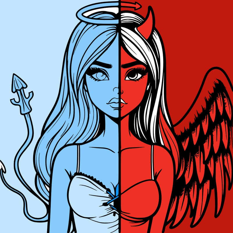 devil vs angel realistic girl