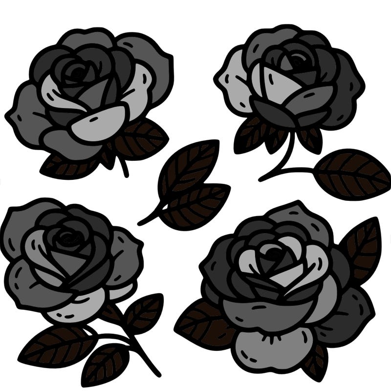 cute four pieces roses