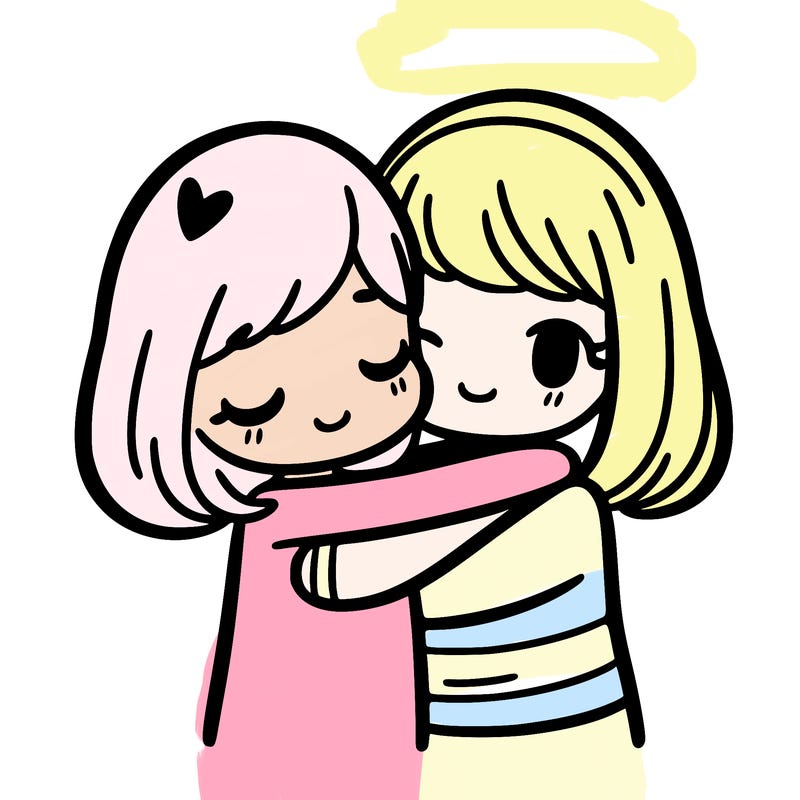 girl hugging girl