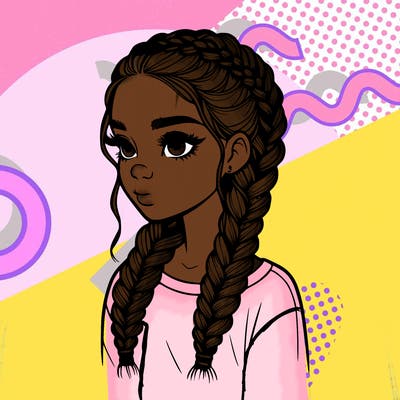 realistic girl with braids