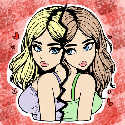 realistic girl split